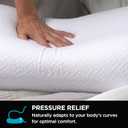 Brookstone Memory Foam Pillow - Supportive Pillows Adapt to Body's Curves for Optimal Comfort, Pressure Relief - for Side, Back & Stomach Sleepers - Removable, Washable Cover, 23.6