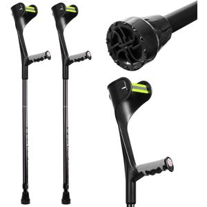 Forearm Crutches for Adults, Upgraded Heightened Forearm Crutches, 10-Level Adjustable Height, Arm Crutches Forearm, Aluminum Crutches for Walking