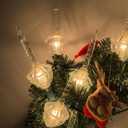 Christmas Bubble Lights Set, 11Ft Vintage Bubble Light String with 8 Clear Bubble Fluids with Silver Glitter Bulbs(1 Spare), UL Listed for Holiday Party House Christmas Celebrations Decor, Green Wire