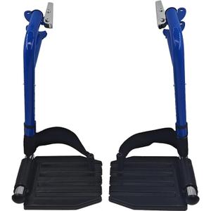 Wheelchair Footrest, Wheelchair Replacement Part with Heel Ring for Standard Wheelchairs (Blue)