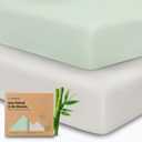 KeaBabies 2-Pack Baby Crib Sheets for Boys, Girls - 52x28 Viscose Derived from Bamboo Toddler Bed Sheets Neutral, Fitted Crib Mattress Cover for Standard Baby Bedding, Soft & Cozy (Sage)