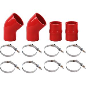 Heavy Duty Silicone Intercooler Boot Kit Compatible with Dodge 1994-2002 Ram Pickup 5.9L Diesel (Red)