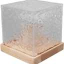 Crystal Table Lamp, USB RGBW 16 Colours, Dynamic Water Wave Light with 4 Modes, Acrylic Bedside Lamp for Children's Room, Living Room, College Dorm, Party