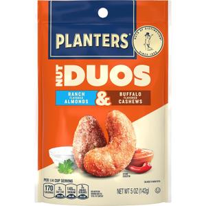 PLANTERS Nut Duos, Flavored Nuts, Ranch Almonds & Buffalo Cashews 5oz (5 Ounce (Pack of 1), 08/15/24