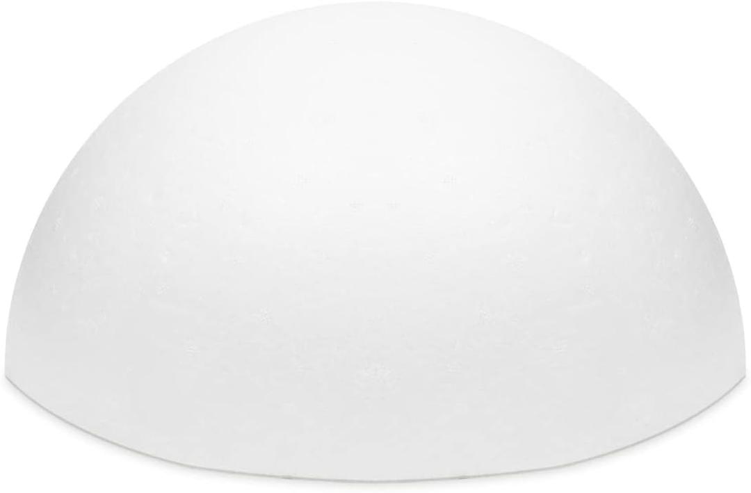 Juvale White Half Sphere Foam Ball for DIY Crafts, Large Hollow Dome for Art Supplies (11.4 x 6 in)