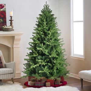 6.5FT Faux Christmas Tree with 1100 PE Branch Tips and 742 Branch Tips,Metal Hinge and Metal Foldable Base for Home,Lobby,Office,Party Decoration