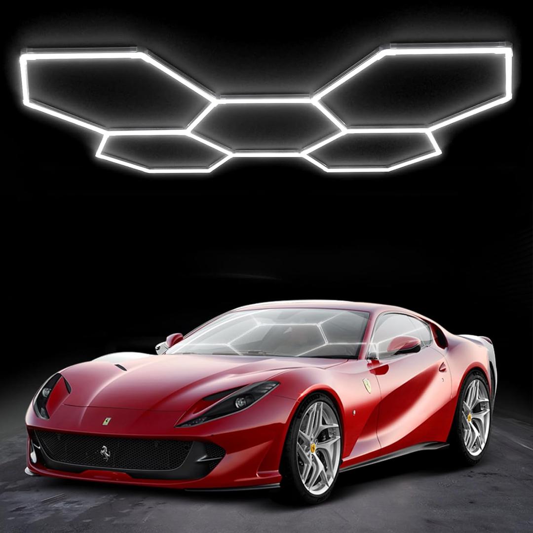 MODERN Hexagon Garage Lights25 Pack 216W 25920LM High Brightness Hexagon Garage LED Lights for Garage, Shopping Mall, Workshop and Car Detailing Shop etc.