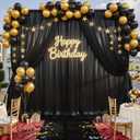 10x10ft Black Sequin Backdrop Curtain for Parties Glitter Photo Backdrop Wrinkle Free Polyester Drapes Shimmer Back Drop for Wedding Birthday Baby Shower Photography Shiny Background 2 Panels 5x10ft