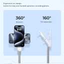 Selfie Stick for iPhone, Extended Portable Selfie Stick, Wireless Remote, Adujustable, Compact Phone Holder for Photograph, Video Recording, Streaming (White)