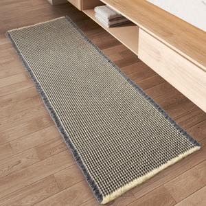 AMOAMI Upgraded Waffle Runner Rug Super Absorbent Non Slip Bath Mats for Bathroom Washable Bathroom Runner Rug with Tassels, Ideal for Hallway Bedroom Laundry Room, Dark Grey & Yellow, 17" x 60"