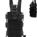 Backpack Water Bottle Holder Adjustable Molle Water Bottle Holder Portable with Handle Pouch Multipurpose for Backpack Outdoor Black