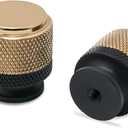 COTYKILEY 10 Pack Matte Black and Champagne Bronze Knurled Cabinet Knobs for Dresser Drawers