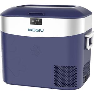 Megiu Car Refrigerator Portable Car Fridge 12V Refrigerator 23 Quart (22 Liter) Freezer Compressor Cooler 12V/24V DC 110240 V AC for Outdoor Camping Travel Home Use -18~+15 (Blue)