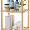 AmazerBath Bamboo Bathroom Shelf, 4-Tier Bathroom Storage Shelf, Multifunctional Storage Rack for Living Room Bedroom Kitchen, Space Saver