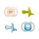 Tommee Tippee Stay Put Pacifier Set, Contains 2 Ultra-Light StayPut Glow in the Dark Pacifiers and 2 Ultra-Light StayPut Pacifiers, 6-18 Months, Colors May Vary, One-Piece Silicone Design, Pack of 4
