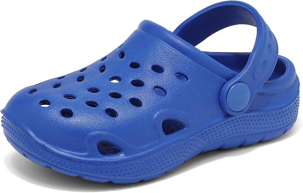 Cubufly Toddler Clogs Boys Girls Garden Shoes Slides Sandals Little Kids Water Shoes Beach Pool Slippers Indoor Outdoor, Blue Size 6-7 Toddler