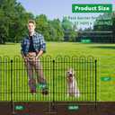 5 Panels Garden Fence Animal Barrier, 32 in (H) x 11.8 ft (L) Decorative Garden Fence, Rustproof Metal No Dig, Tall Garden Fencing, Dog Fence Outdoor for Yard, Patio