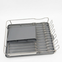 Dish Rack, Large Capacity, Dish Drying Rack with Cutlery Holder, Removable Drip Tray, Cup Holder, Compact Kitchen Drainers for Countertop, Grey