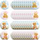 Spakon 48 Pieces Bear Gender Reveal Buttons Team Boy Girl Button Pins Bear Gender Reveal Favors in Pink and Blue for Baby Shower Party Game Supplies, 4 Styles, 1.47 Inch