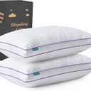 SLEEPDIARY Pillows Queen Size Set of 2, Hotel-Quality Bed Pillows with Zipper for Adjustable Loft, Machine Washable, Down Alternative Filling for Back, Side & Stomach Sleepers, White