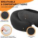 Travel Pillow - Hooded Neck Pillow Airplane Memory Foam Filling for Plane, Office, Cars Sleeping, Road Trip, Long Flights, Airplane Travel Essentials, Includes Eye Mask & Earplugs (Black)