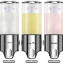 Shampoo and Conditioner Dispenser,Dispensers for The Shower,Shower Soap Dispenser 3 Chamber No Drill,Shampoo Conditioner Body Wash Dispenser Wall Mount for Bathroom(Triple x 17.6 oz,Clear)
