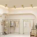 KCO Lighting Modern LED Tacking Lighting Brushed Gold Flush Mount Ceiling Spotlight Fixtures Single Brass Kitchen Track Lighting Indoor Ceiling Spot Light Fixture