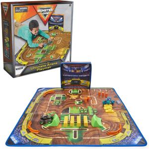 Monster Jam, Ultimate Arena Playmat & Storage with 2 Exclusive Monster Trucks, 1:64 Scale, 20 Accessories, Kids Toys for Boys and Girls Ages 4 and Up