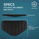 Recumbent Bike Seat Cushion - Anti-Slip Extra-Wide Seat Pad for Desk and Exercise Bikes - Gel Cushion for Comfort