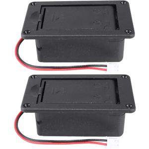 2PCS Guitar Pickup Battery Box 9V Battery Box Case Cover Holders for Guitar Bass Pickup Black