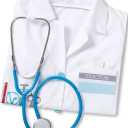 Doctor Coat for Kids with Stethoscope Toy Toddler Dress Up Costume for Boys and Girl, Age 3-4