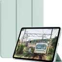 Case for iPad Air 11 Inch (2026/2025/2024, M4/M3/M2), iPad Air 5th/4th Gen (10.9 Inch, 2022/2020) Without Pencil Holder, Slim Trifold Stand Cover & Soft TPU Back, Auto Wake/Sleep, Light Green