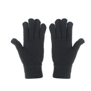 Heat Logic Unisex Waffle Stitch Knit Glove with Touchscreen-Compatible - Winter Gloves for Men and Women - (Black)