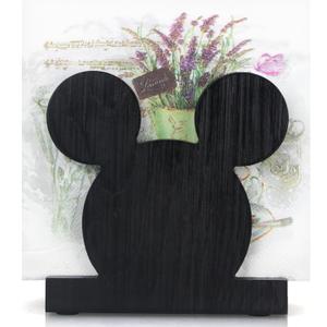 Cute Wooden Napkin Holder for Table Decor Kitchen Bathroom Desk Accessories Modern Cocktail Funny Decorative Xmas Home Decor Farmhouse Wood Cool Christmas (Mickey Black)