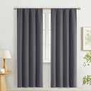 Lecloud Grey Room Darkening Curtains for Bedroom 72 Inches Long 2 Pcs, Rod Pocket Soft Farmhouse Decor Window Curtains, Thermal Insulated Rustic Solid Drapes for Living Room, Each Panel 40" W x 72" L