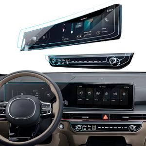 4PCS Screen Protector for Kia Sorento 2024 2025 LX/S/EX/X-Line/SX/Prestige/X-Pro SX Prestige Accessories Dual Panoramic Displays&Air Conditioner Nano Screen Protector 12.3''