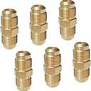 2 x HQMPC Male Flare Connector Gas Adapter Union Brass Flares Fitting 1/2" FlareX1/2" Flare 6Pcs
