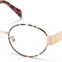 Oval Blue Light Blocking Glasses For Women Y2K Retro 90s Skinny Metal Frame Eye Protect Computer Eyeglasses