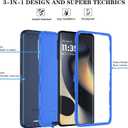 Qinmay Phone Case for Motorola Moto Edge 5G 2024 Case, Heavy Duty Shockproof & Dropproof 3-Layer Cover Phone Case for Motorola Moto Edge 2024(BeltClip_Blue)