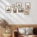 iRahmen 8.5x11 Picture Frame Set of 4, High Definition Real Glass Rustic Frame, Wood Photo Frames 8.5 by 11 Diploma Document for Wall Hanging and Tabletop Display (Brown)