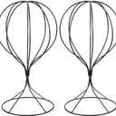 uxcell Metal Hat Display Stand 2 Pack Tabletop Hat and Wig Rack Modern Women Closet Holder for Baseball Cap, Fedora Hat, Cowboy Hat - Black