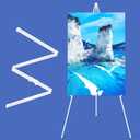 SunyesYoon Display White Easel Stand - 63" Artist Instant Tripod Collapsible Portable Floor Easel - Adjustable Art Poster Easy Folding Metal Stand for Display Show, Wedding, Painting