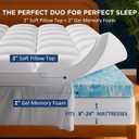 Twin Size Dual Layer 4 Inch Memory Foam Mattress Topper, 2 Inch Cooling Gel Memory Foam and 2 Inch Thick Soft Quilted Pillow Top Mattress Pad Cover, 8-24 Inch Deep Pocket for Back Pain