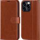 OCASE Compatible with iPhone 15 Pro Wallet Case, PU Leather Flip Folio Case with Card Holders RFID Blocking Kickstand [Shockproof TPU Inner Shell] Phone Cover 6.1 Inch 2023, Brown