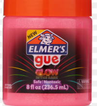 ELMER’S GUE PREMADE SLIME, 8OZ JAR - PINK GLOW IN THE DARK