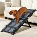 Upgraded Dog Ramp for Couch & Bed, Foldable Small Dog Ramp for Sofa Stairs, 4 Adjustable Height from 10'' to 20'', Aluminum Portable Stable Pet Steps with Non-Slip Pad, Up to 35 lbs
