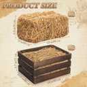 6 Pack 13 x 9 x 6 Inch Straw Hay Bale Stack Decoration Set Rustic Wooden Wagon Wheel Natural Hay Bales Boxes Western Cowboy Birthday Decor Photo Booth Props(Brown,Rustic)