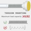 Thestoa Shower Curtain Rod Adjustable 43-66 inch, 1"Diameter Spring Tension Curtain Rod No Drill, Anti-Rust Non-Slip Shower Rod, White Shower Curtain Rod for Bathroom Tension