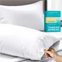 Thread Spread 100% Egyptian Cotton King Size Pillow Cases Set of 2 - Luxury 800 Series Euphoria Collection Pillow Cases King Size (White), Soft Cooling Breathable Hotel Cotton Pillowcases