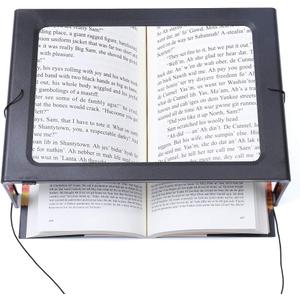 Hands-Free Magnifying Glass Large Full-Page Rectangular 3X Magnifier LED Lighted Illuminated Foldable Desktop Portable for Elder
